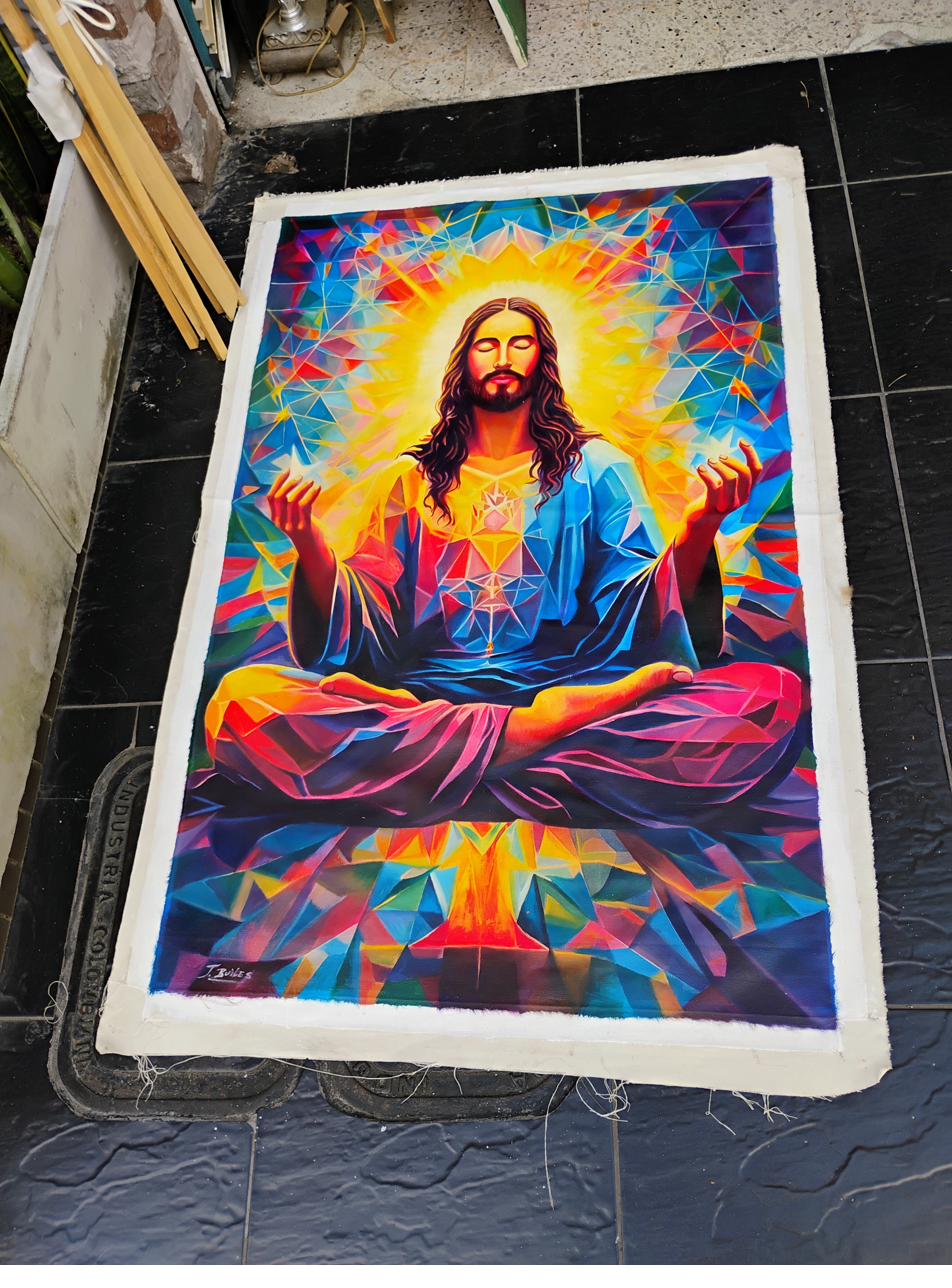 J. Builes meditating Jesus painting